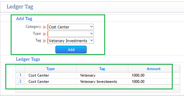 Tag Investment Center on Voucher